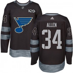 St. Louis Blues Jake Allen 34 1917-2017 100th Anniversary Adidas Black NHL Jersey Authentic