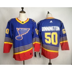 St. Louis Blues Jordan Binnington 50 Adidas 90s Heritage NHL Jersey Authentic