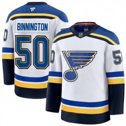 St. Louis Blues Jordan Binnington 50 Fanatics 2024-2025 Away White NHL Jersey Authentic