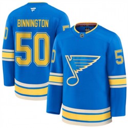 St. Louis Blues Jordan Binnington 50 Fanatics 2024-2025 Third NHL Jersey Authentic