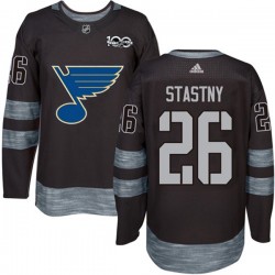 St. Louis Blues Paul Stastny 26 1917-2017 100th Anniversary Adidas Black NHL Jersey Authentic