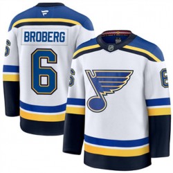 St. Louis Blues Philip Broberg 6 Fanatics 2024-2025 Away White NHL Jersey Authentic