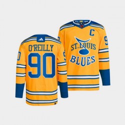 St. Louis Blues Ryan O Reilly 90 Adidas 2022-2023 Reverse Retro Yellow NHL Jersey Authentic
