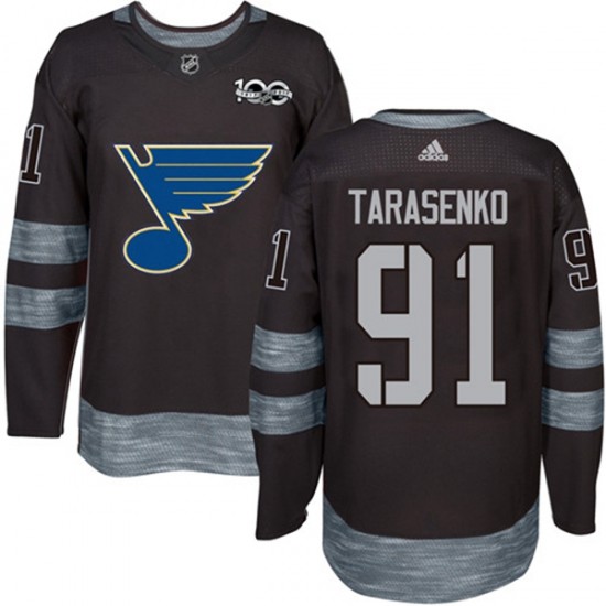 St. Louis Blues Vladimir Tarasenko 91 1917-2017 100th Anniversary Adidas Black NHL Jersey Authentic