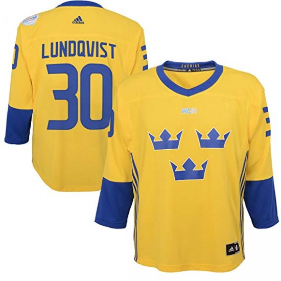 Sweden Henrik Lundqvist 30 World Cup Of Hockey 2016 Yellow Premier NHL Jersey