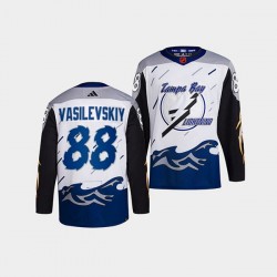 Tampa Bay Lightning Andrei Vasilevskiy 88 Adidas 2022 Reverse Retro White NHL Jersey Authentic