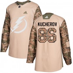 Tampa Bay Lightning Nikita Kucherov 86 2017-18 Adidas Camo Veterans Day Practice NHL Jersey Authentic