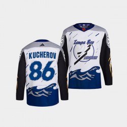 Tampa Bay Lightning Nikita Kucherov 86 Adidas 2022 Reverse Retro White NHL Jersey Authentic