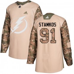 Tampa Bay Lightning Steven Stamkos 91 2017-18 Adidas Camo Veterans Day Practice NHL Jersey Authentic