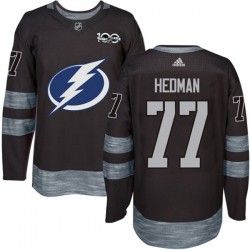 Tampa Bay Lightning Victor Hedman 77 1917-2017 100th Anniversary Adidas Black NHL Jersey Authentic