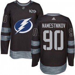 Tampa Bay Lightning Vladislav Namestnikov 90 1917-2017 100th Anniversary Adidas Black NHL Jersey Authentic