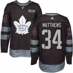 Toronto Maple Leafs Auston Matthews 34 1917-2017 100th Anniversary Adidas Black NHL Jersey Authentic
