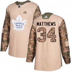 Toronto Maple Leafs Auston Matthews 34 2017-18 Adidas Camo Veterans Day Practice NHL Jersey Authentic