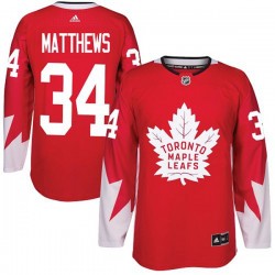 Toronto Maple Leafs Auston Matthews 34 2017-18 Adidas Red Alternate NHL Jersey Authentic