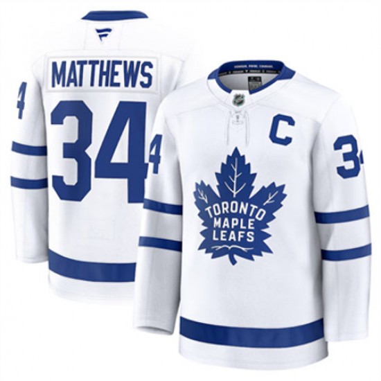 Toronto Maple Leafs Auston Matthews 34 Fanatics 2024-2025 Away White NHL Jersey Authentic