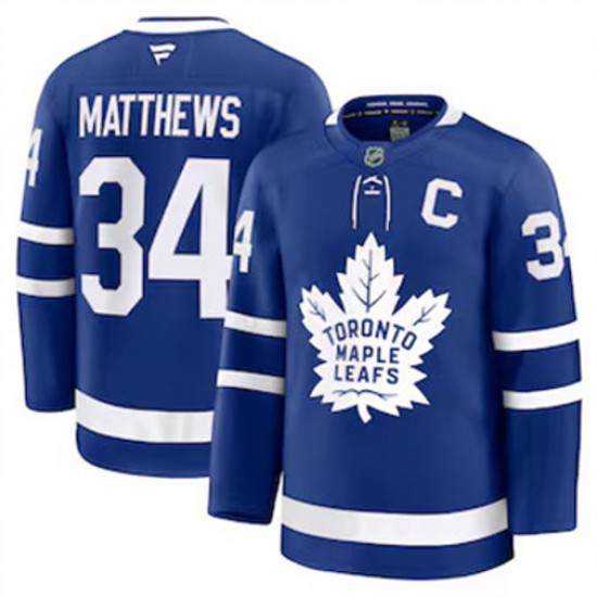 Toronto Maple Leafs Auston Matthews 34 Fanatics 2024-2025 Home Blue NHL Jersey Authentic