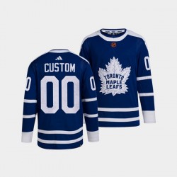 Toronto Maple Leafs Custom Adidas 2022 Reverse Retro Blue NHL Jersey Authentic