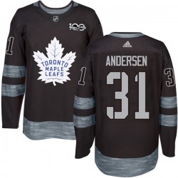 Toronto Maple Leafs Frederik Andersen 31 1917-2017 100th Anniversary Adidas Black NHL Jersey Authentic