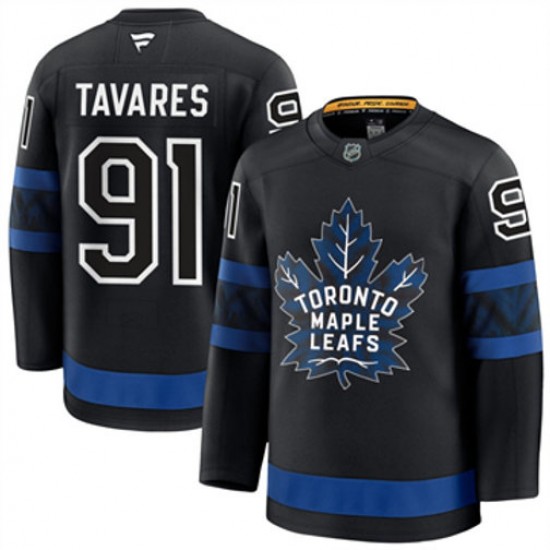 Toronto Maple Leafs John Tavares 91 Fanatics 2024-2025 Third Black NHL Jersey Authentic