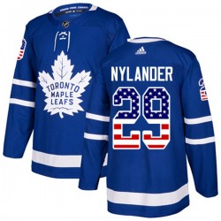 Toronto Maple Leafs William Nylander 29 2017-18 Adidas Blue USA Flag Fashion NHL Jersey Authentic