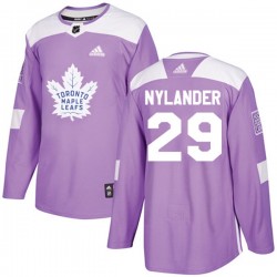 Toronto Maple Leafs William Nylander 29 2017-18 Adidas Purple Fights Cancer Practice NHL Jersey Authentic