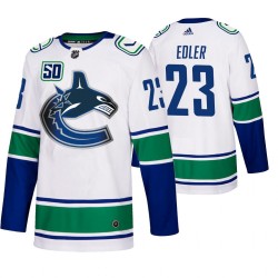 Vancouver Canucks Alexander Edler 23 50th Anniversary Adidas 2019-20 Authentic White NHL Jersey
