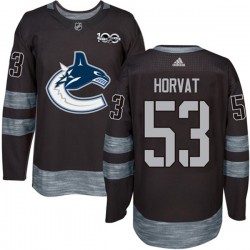 Vancouver Canucks Bo Horvat 53 1917-2017 100th Anniversary Adidas Black NHL Jersey Authentic