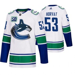 Vancouver Canucks Bo Horvat 53 50th Anniversary Adidas 2019-20 Authentic White NHL Jersey