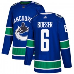 Vancouver Canucks Brock Boeser 6 2017-18 Adidas Blue NHL Jersey Authentic