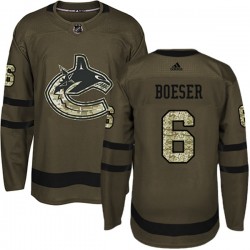 Vancouver Canucks Brock Boeser 6 2017-18 Adidas Camo Green NHL Jersey Authentic