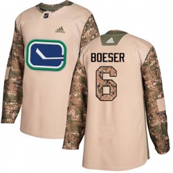 Vancouver Canucks Brock Boeser 6 2017-18 Adidas Camo Veterans Day Practice NHL Jersey Authentic