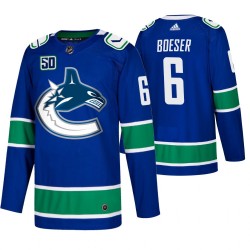 Vancouver Canucks Brock Boeser 6 50th Anniversary Adidas 2019-20 Authentic Blue NHL Jersey