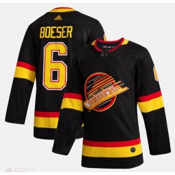 Vancouver Canucks Brock Boeser 6 Flying Skate Adidas 2019-20 Authentic Black NHL Jersey