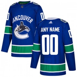 Vancouver Canucks Custom 2017-18 Adidas Blue NHL Jersey Authentic