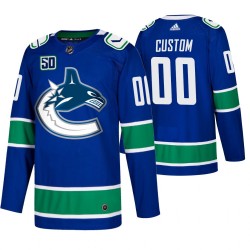 Vancouver Canucks Custom 50th Anniversary Adidas 2019-20 Authentic Blue NHL Jersey