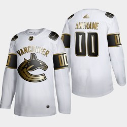 Vancouver Canucks Custom Adidas 2019-20 Authentic Golden Edition White NHL Jersey
