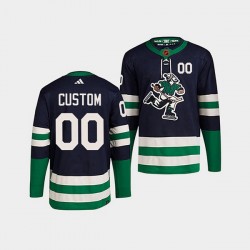 Vancouver Canucks Custom Adidas 2022 Reverse Retro Navy NHL Jersey Authentic