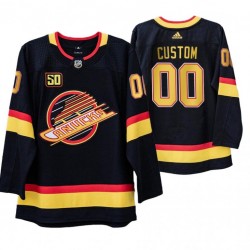 Vancouver Canucks Custom Flying Skate 50th Anniversary Adidas 2019-20 Authentic Black NHL Jersey