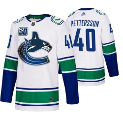 Vancouver Canucks Elias Pettersson 40 50th Anniversary Adidas 2019-20 Authentic White NHL Jersey