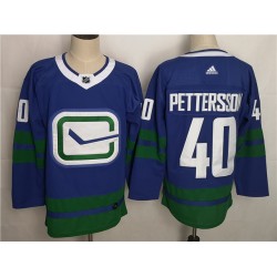 Vancouver Canucks Elias Pettersson 40 Alternate Adidas 2019-20 Authentic Blue NHL Jersey