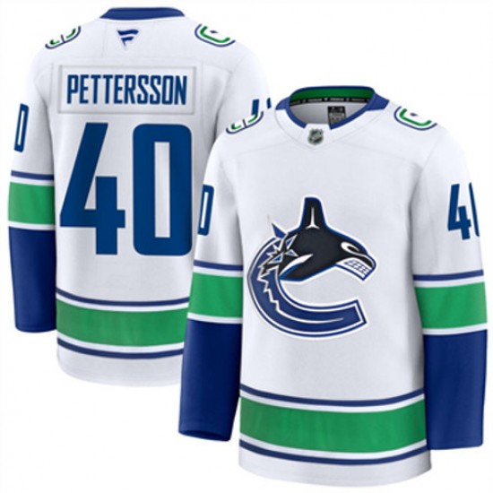 Vancouver Canucks Elias Pettersson 40 Fanatics 2024-2025 Away White NHL Jersey Authentic