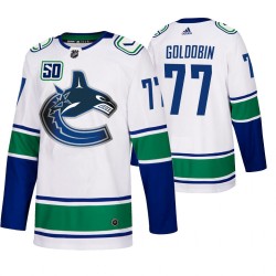 Vancouver Canucks Nikolay Goldobin 77 50th Anniversary Adidas 2019-20 Authentic White NHL Jersey