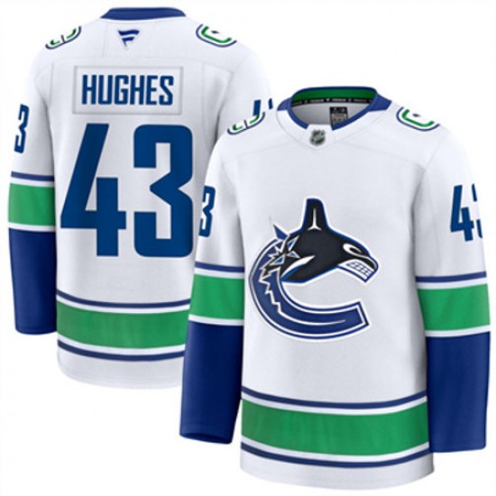 Vancouver Canucks Quinn Hughes 43 Fanatics 2024-2025 Away White NHL Jersey Authentic