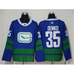 Vancouver Canucks Thatcher Demko 35 Alternate Adidas 2019-20 Authentic Blue NHL Jersey