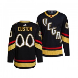 Vegas Golden Knights Custom Adidas 2022-2023 Reverse Retro Black NHL Jersey Authentic