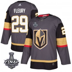 Vegas Golden Knights Marc-Andre Fleury 29 Gray 2018 Stanley Cup Final Patch Adidas NHL Jersey