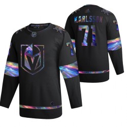 Vegas Golden Knights William Karlsson 71 2021-22 Iridescent Holographic Black NHL Jersey Authentic