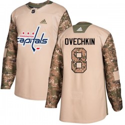 Washington Capitals Alex Ovechkin 8 2017-18 Adidas Camo Veterans Day Practice NHL Jersey Authentic