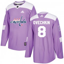 Washington Capitals Alex Ovechkin 8 2017-18 Adidas Purple Fights Cancer Practice NHL Jersey Authentic