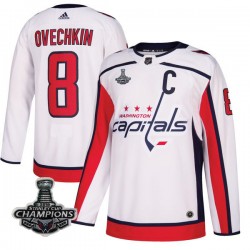 Washington Capitals Alex Ovechkin 8 White 2018 Stanley Cup Champions Adidas NHL Jersey